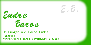 endre baros business card